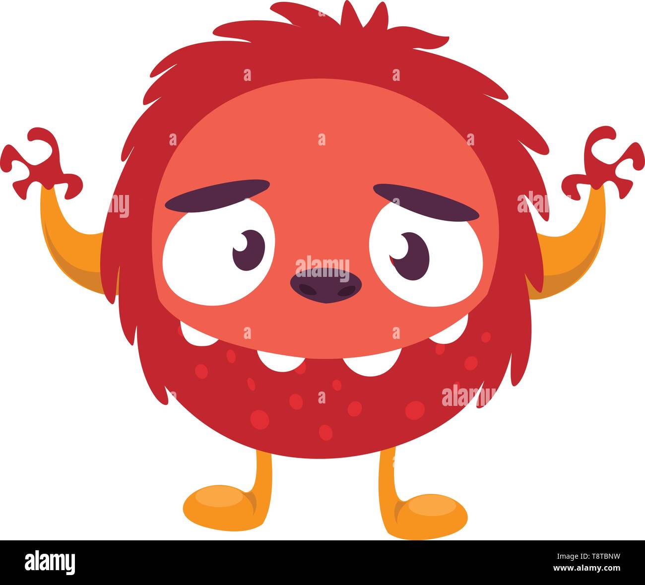 Cartoon effrayant monstre. Vector illustration Halloween monstre rouge Illustration de Vecteur