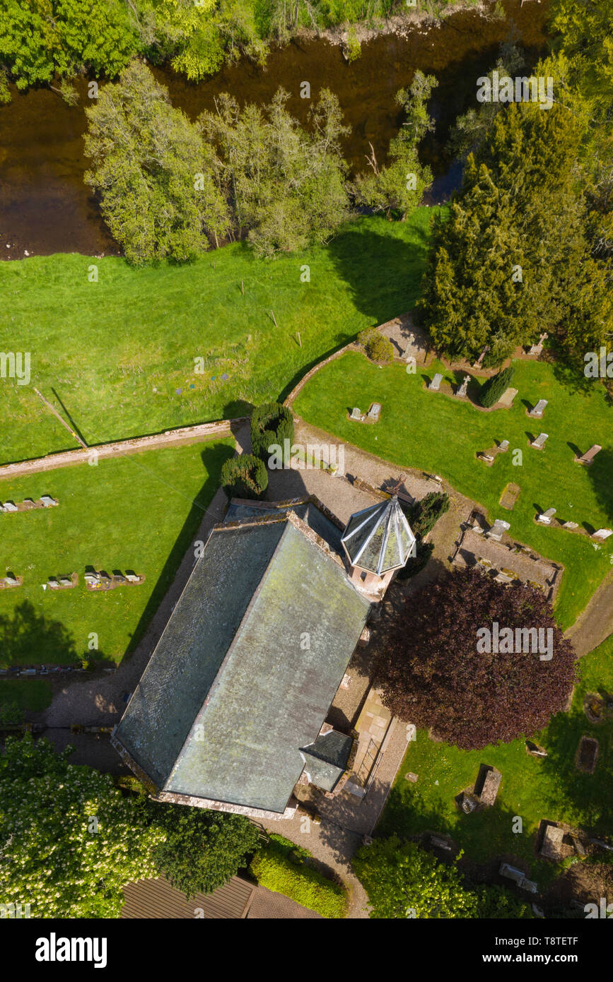 Salle communautaire de Ruthven Ruthven officiellement église paroissiale sur la rive de la rivière Isla, Angus, Scotland. Banque D'Images