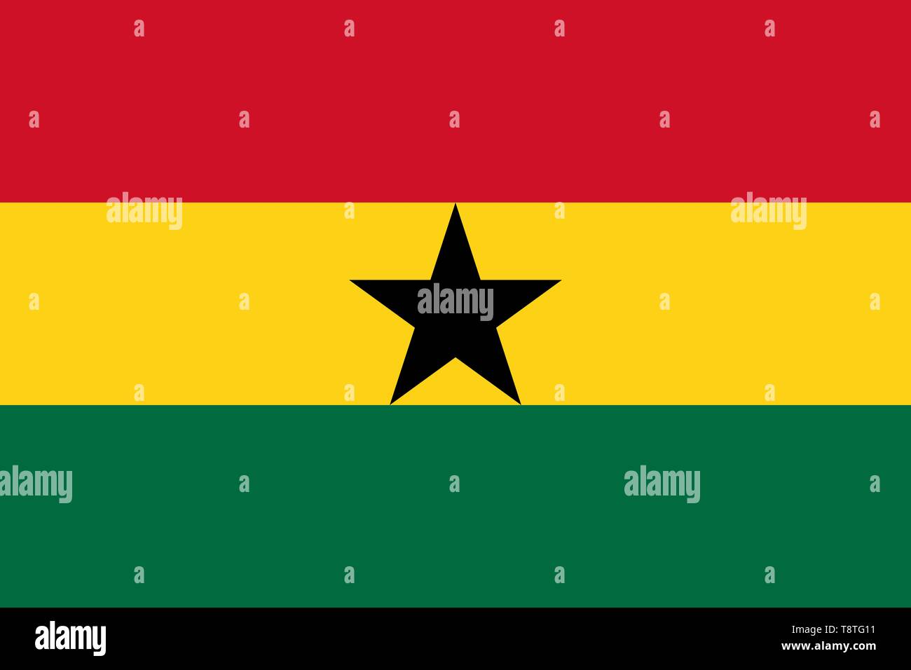 Grande télévision officielle du Ghana drapeau l'horizontale Banque D'Images