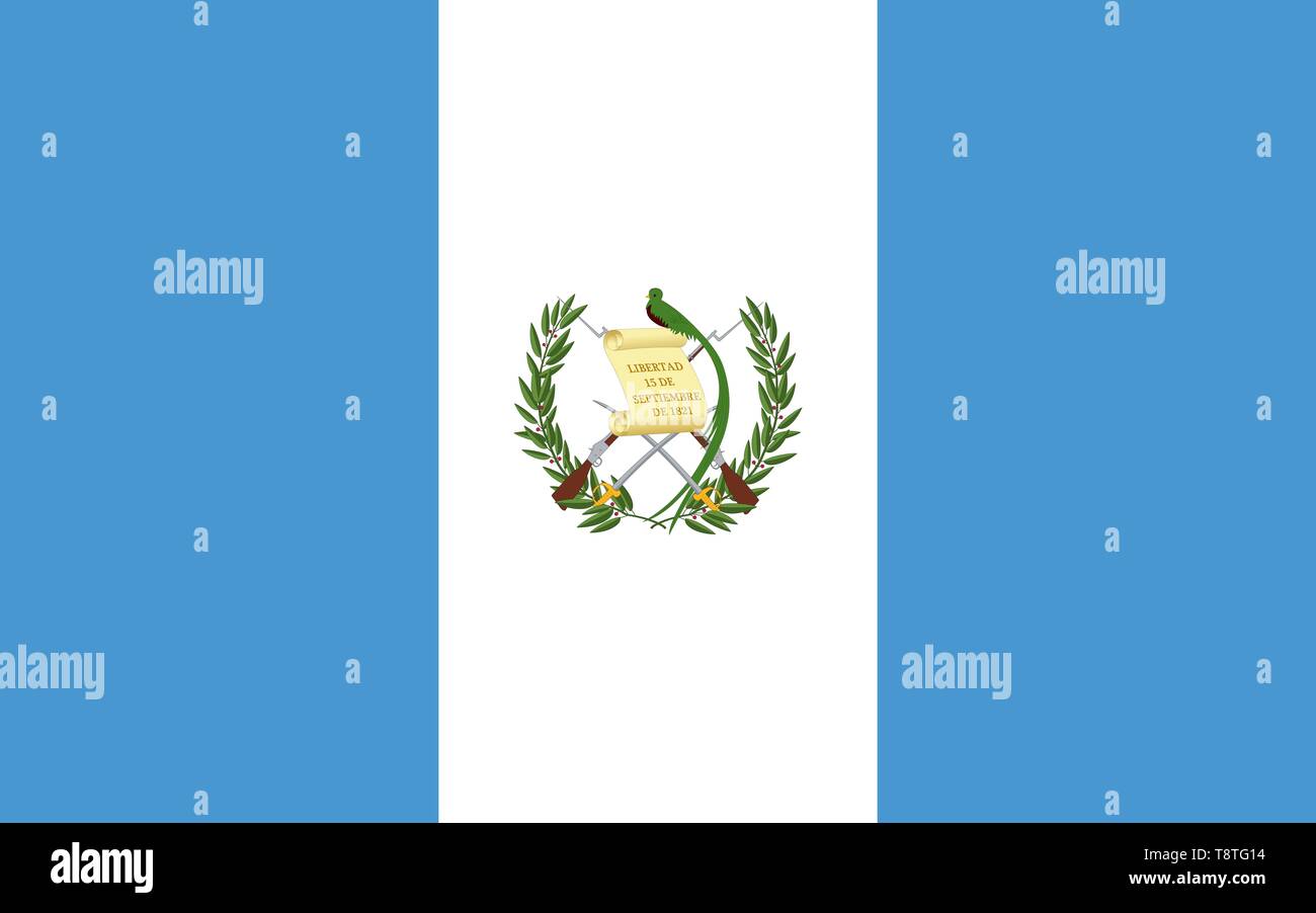 Grande télévision officielle de drapeau horizontal au Guatemala Banque D'Images