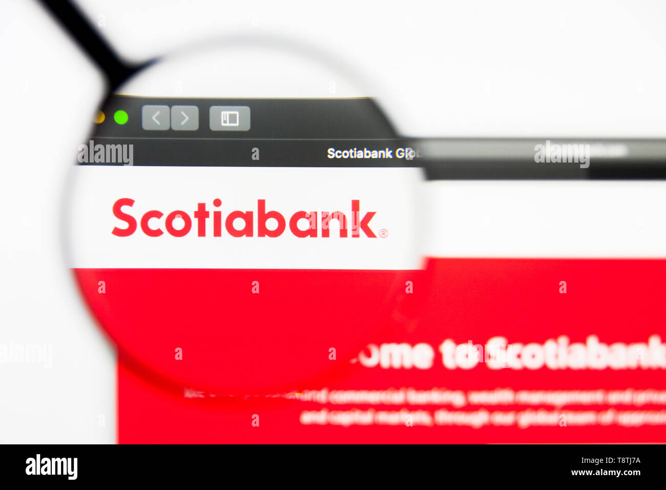 Richmond, Virginie, USA - 9 mai 2019 : Editorial de Banque de Nouvelle-Écosse accueil du site. Banque de Nouvelle-Écosse logo visible à l'écran. Banque D'Images Richmond, Virginie, USA - 9 mai 2019 : Editorial de Banque de Nouvelle-Écosse accueil du site. Banque de Nouvelle-Écosse logo visible à l'écran. Banque D'Images