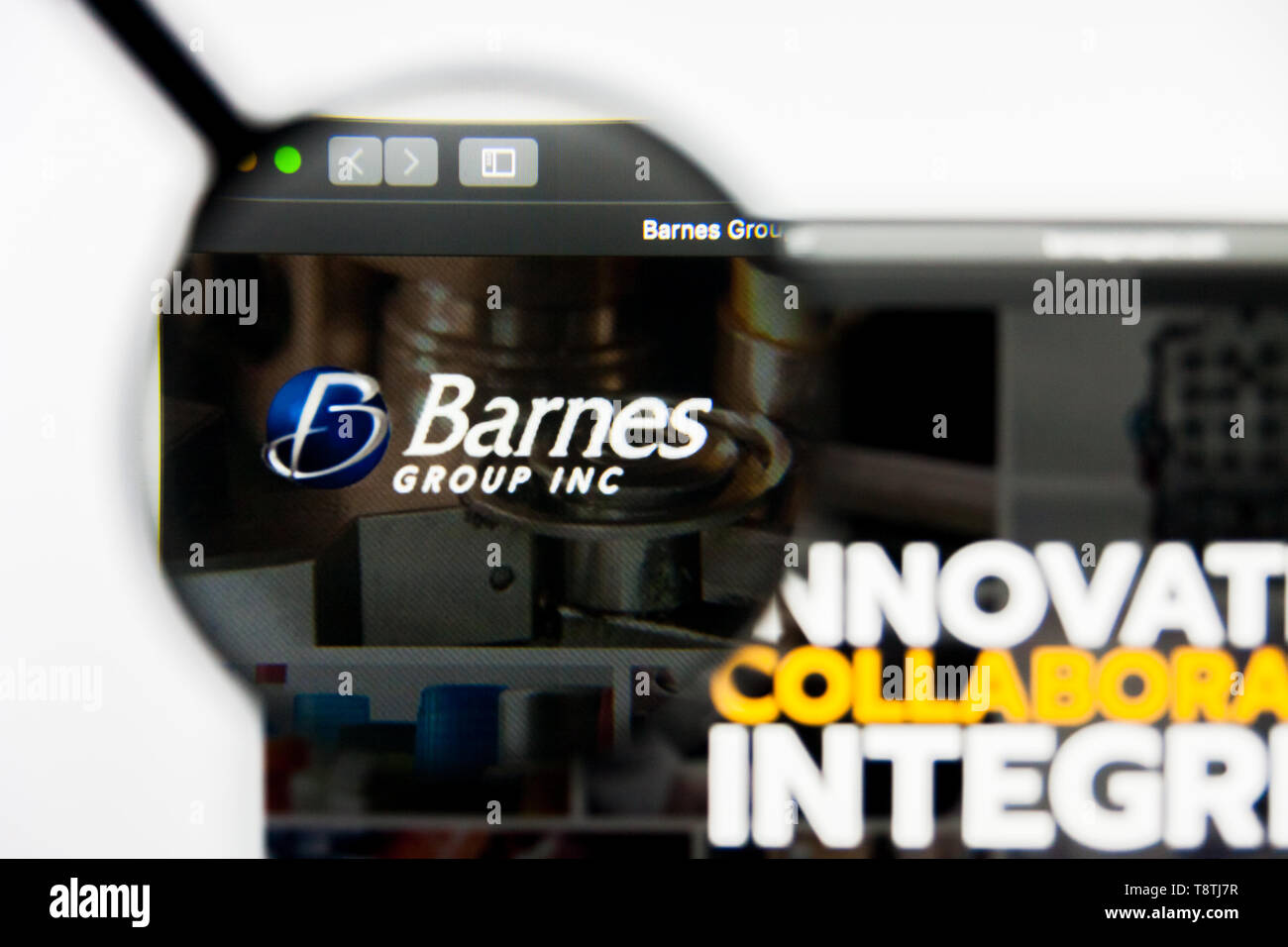 Richmond, Virginie, USA - 9 mai 2019 : Editorial de Barnes Group Inc Page d'accueil du site. Barnes Group Inc logo visible à l'écran. Banque D'Images
