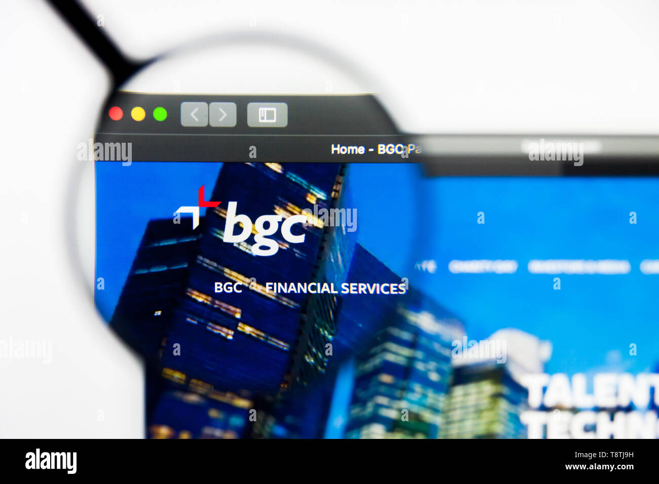 Richmond, Virginie, USA - 9 mai 2019 : Editorial de BGC Partners Inc Page d'accueil du site. BGC Partners Inc logo visible à l'écran. Banque D'Images