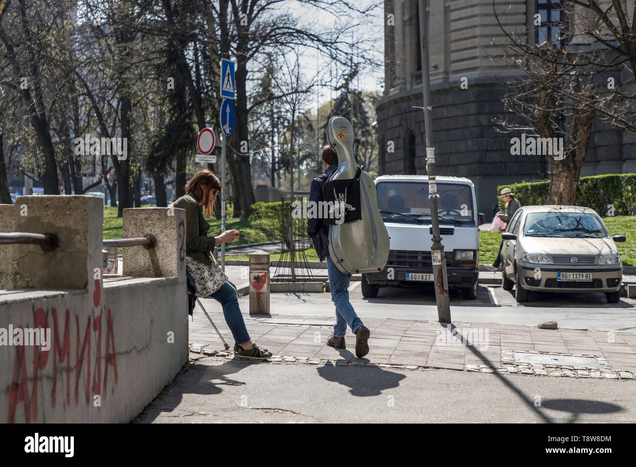 Belgrade, Serbie, le 30 mars 2019 : scène de rue à Kosovska Street Banque D'Images