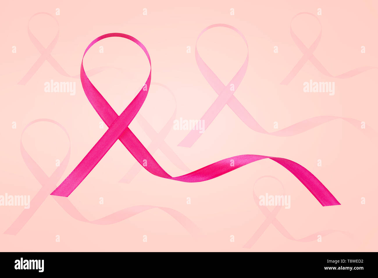 Ruban Rose. Symbole de la sensibilisation au cancer du sein. Banque D'Images