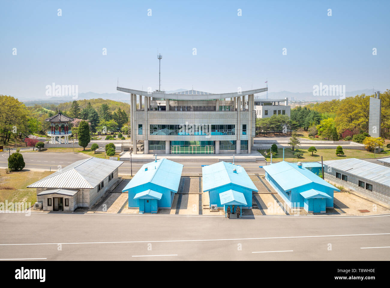 Panmunjeom, aussi connu sous le 38e parallèle, DMZ Banque D'Images