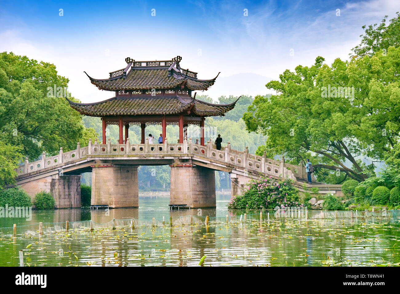 Pavillon du Lac de l'Ouest, à Hangzhou, Chine Banque D'Images