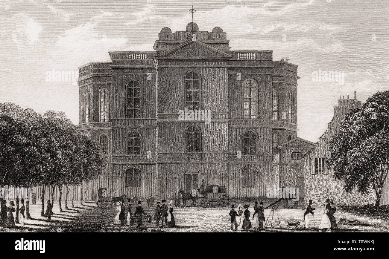 L'Observatoire de Paris, Meudon, antique print, 1831 gravée en acier Banque D'Images