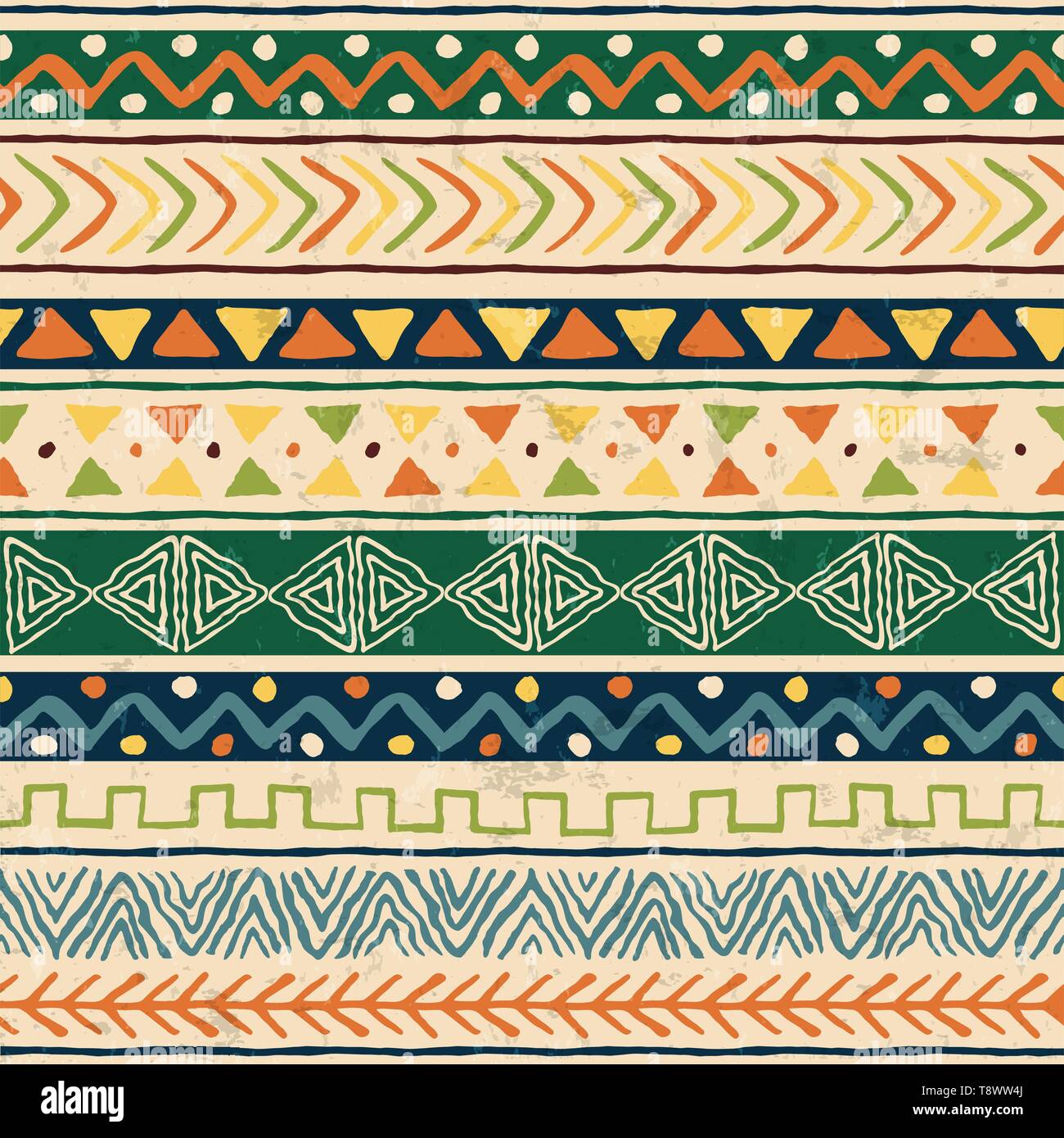Art Africain motif transparent coloré décoration illustration avec tribal. Boho sauvages. conception d'arrière-plan Illustration de Vecteur