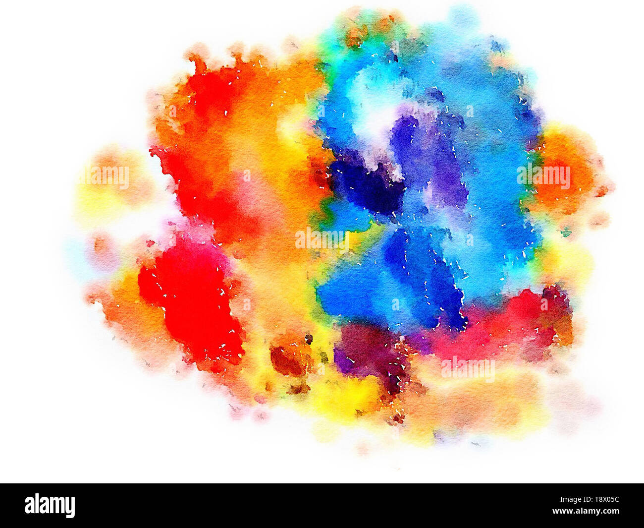 Peint à la main couleurs aquarelle Illustration : Art abstrait art fond (haute-résolution 2D CG illustration) Banque D'Images