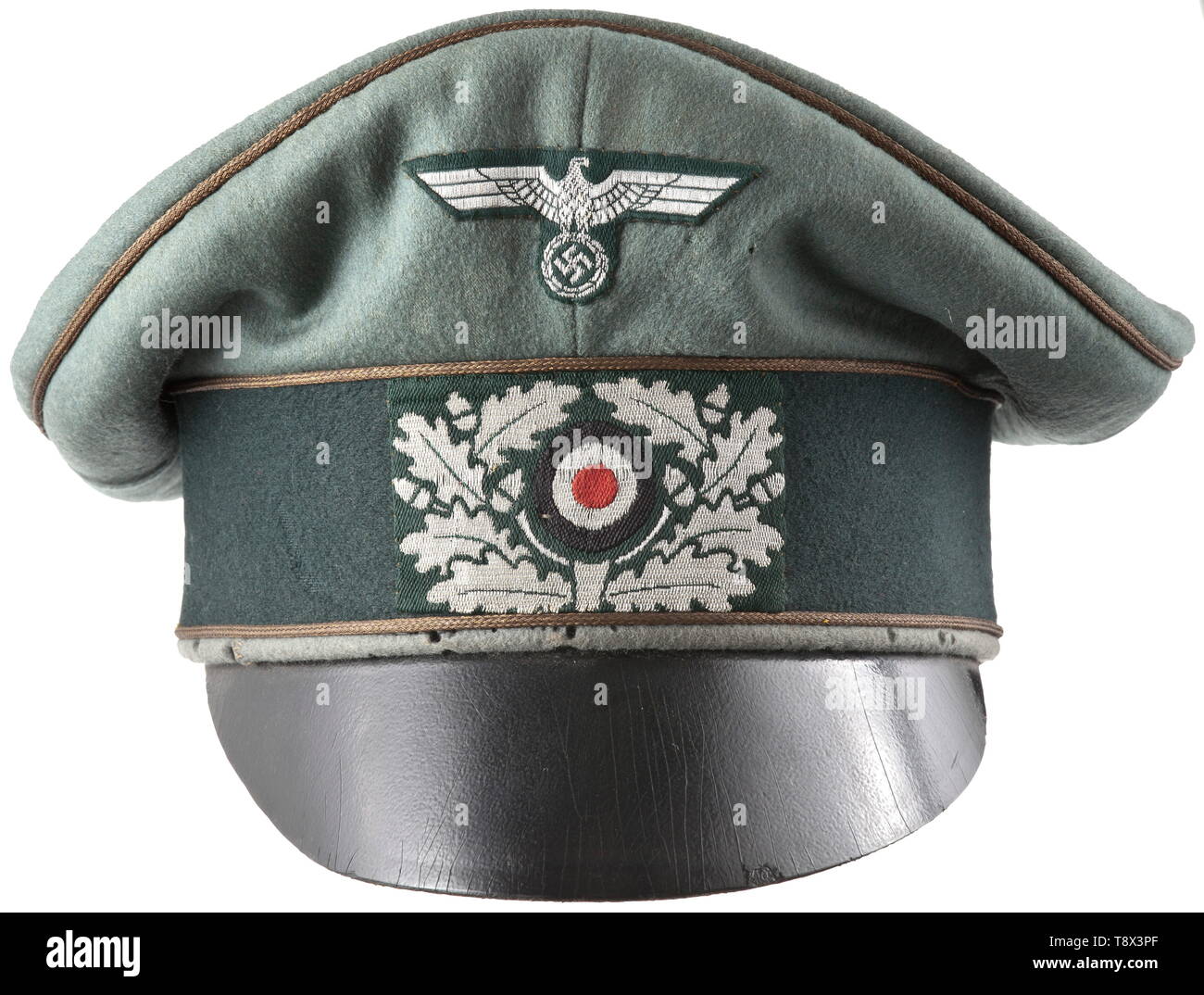 Les troupes de montagne du général Eduard Dietl - un style ancien domaine  cap exemple personnel Cap corps de champ fine toile gris-vert foncé, une  bande de garniture, tuyauterie, or jaune-or de