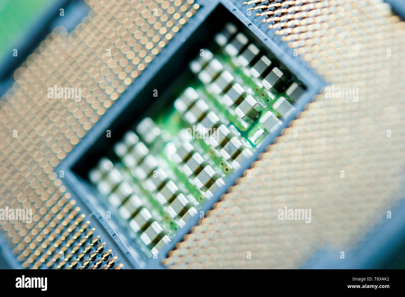 Détail macro d'un CPU de l'ordinateur ou unité centrale de traitement Banque D'Images