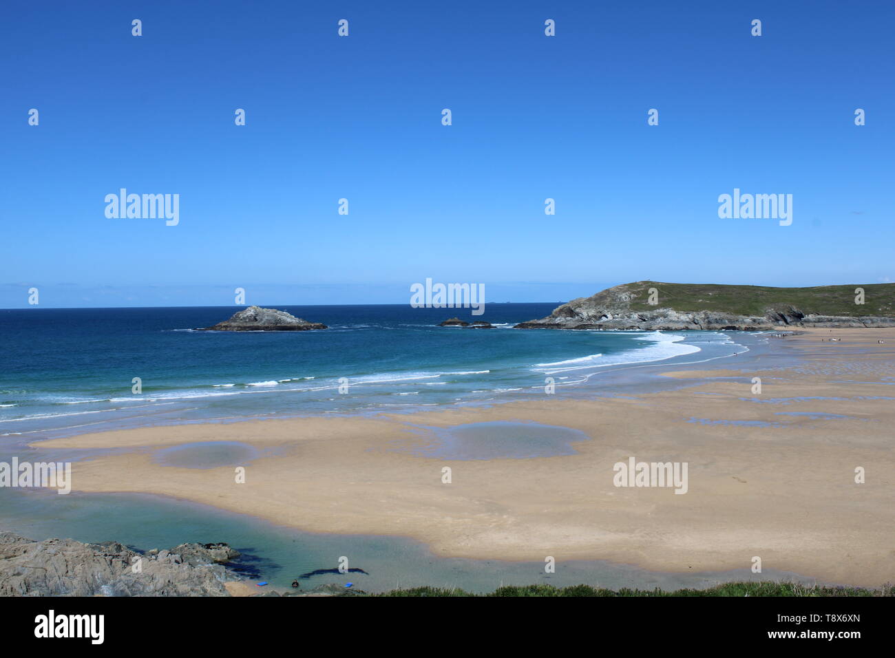 Crantock Beach & Bay Cornwall, UK Banque D'Images