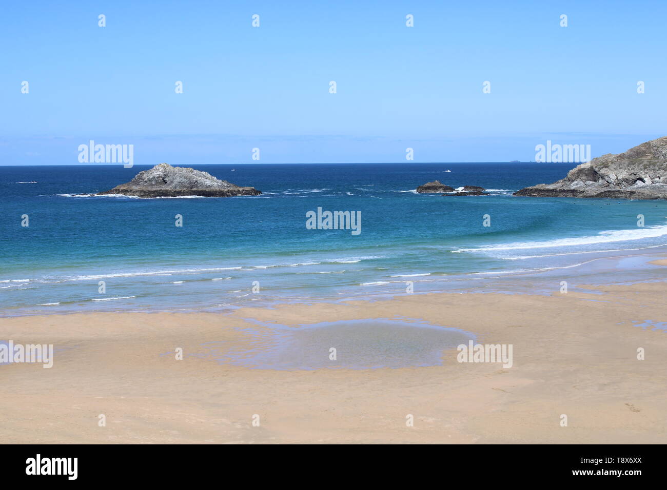 Crantock Beach & Bay Cornwall, UK Banque D'Images