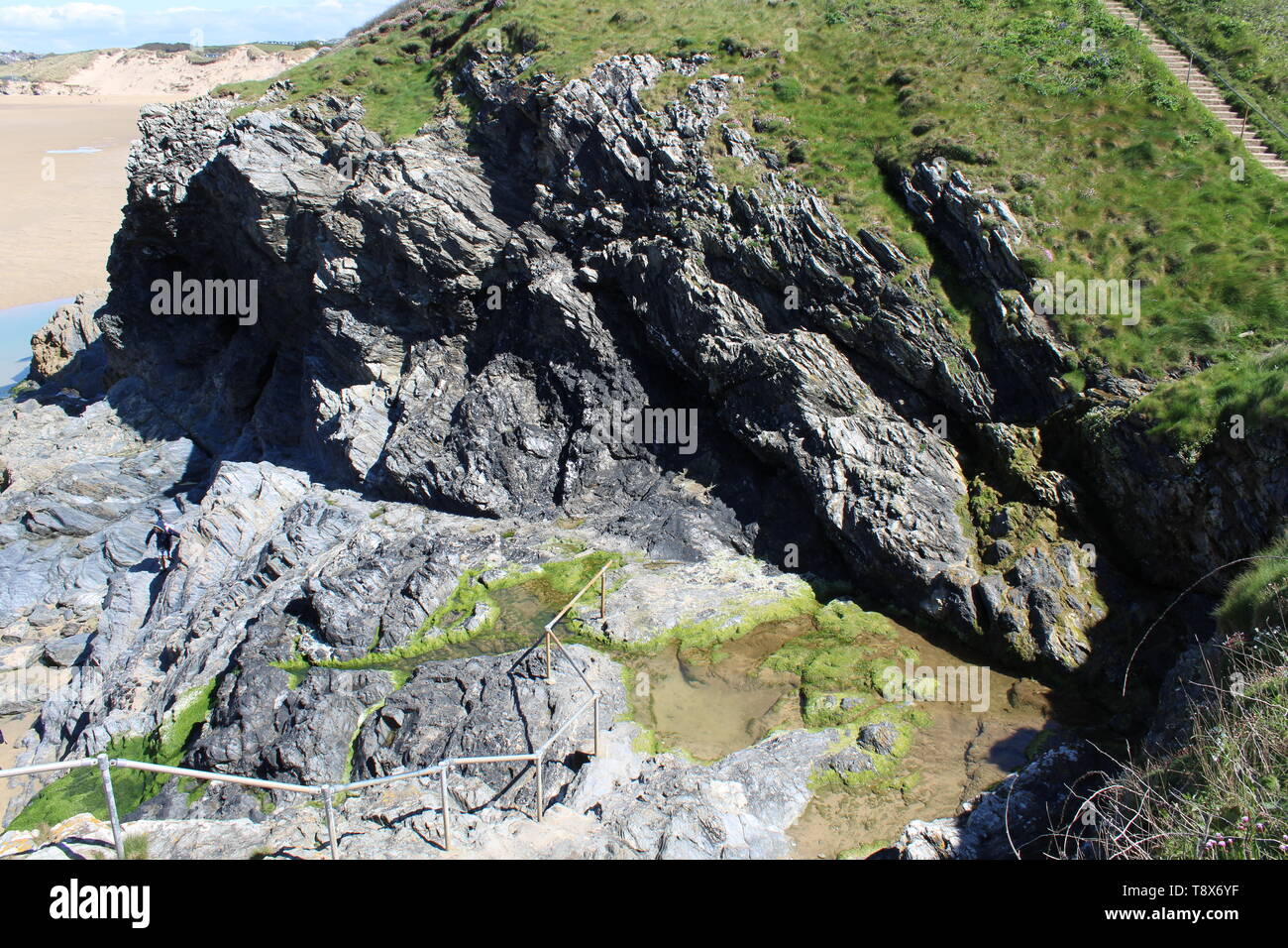 Crantock Beach & Bay Cornwall, UK Banque D'Images