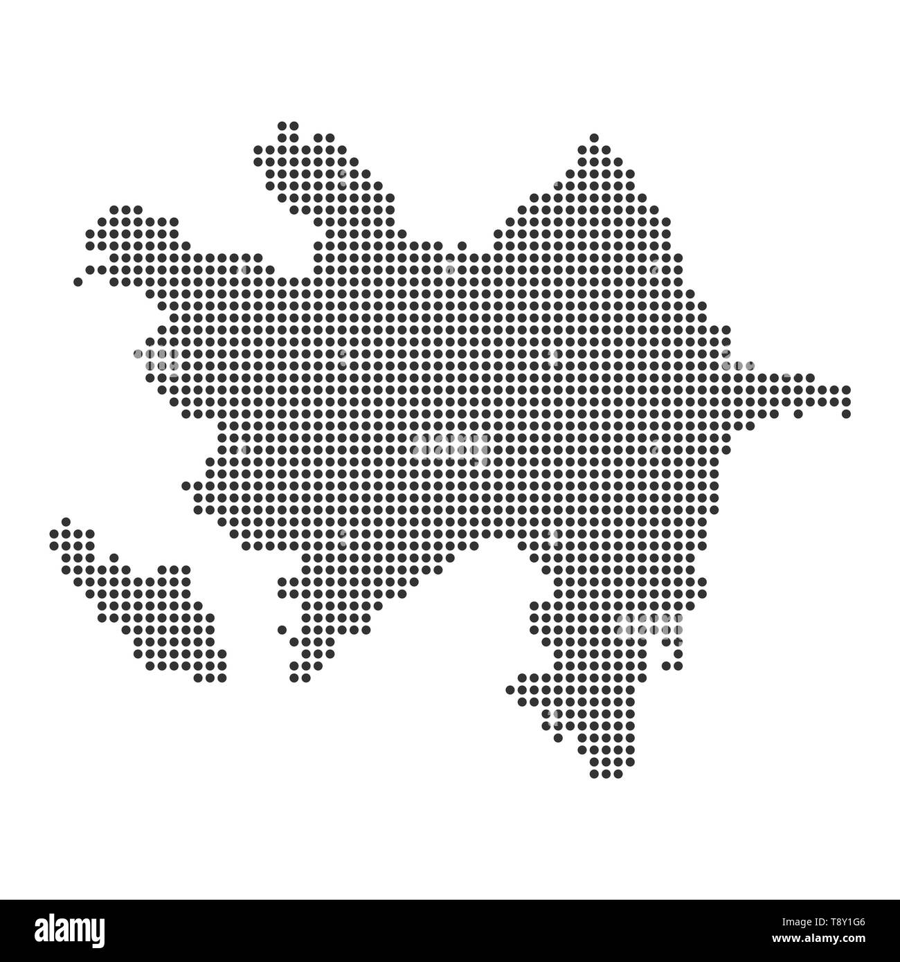 Plan avec dot - Azerbaïdjan . Modèle pour votre conception Illustration de Vecteur