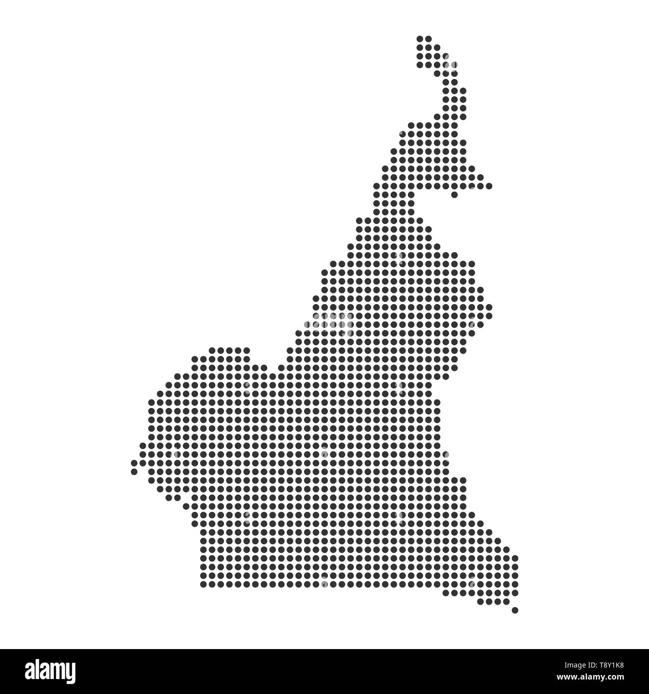 Plan avec dot - Cameroun . Modèle pour votre conception Illustration de Vecteur