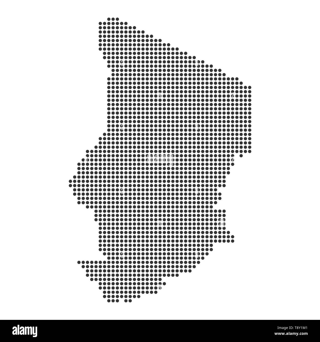 Plan avec dot - Tchad . Modèle pour votre conception Illustration de Vecteur