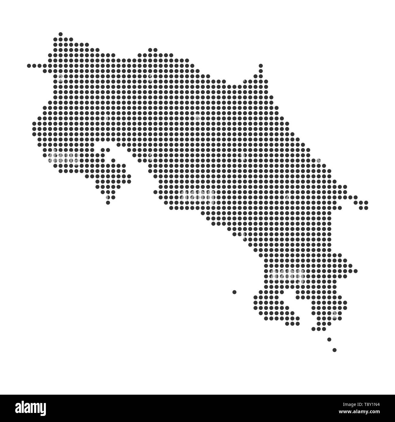 Plan avec dot - Costa Rica . Modèle pour votre conception Illustration de Vecteur