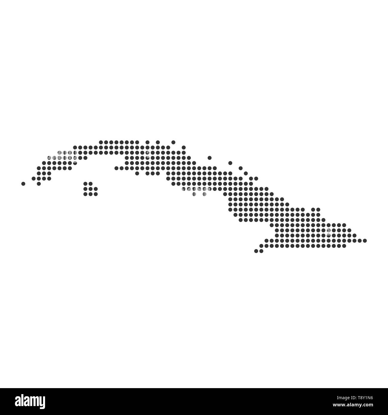 Plan avec dot - Cuba . Modèle pour votre conception Illustration de Vecteur