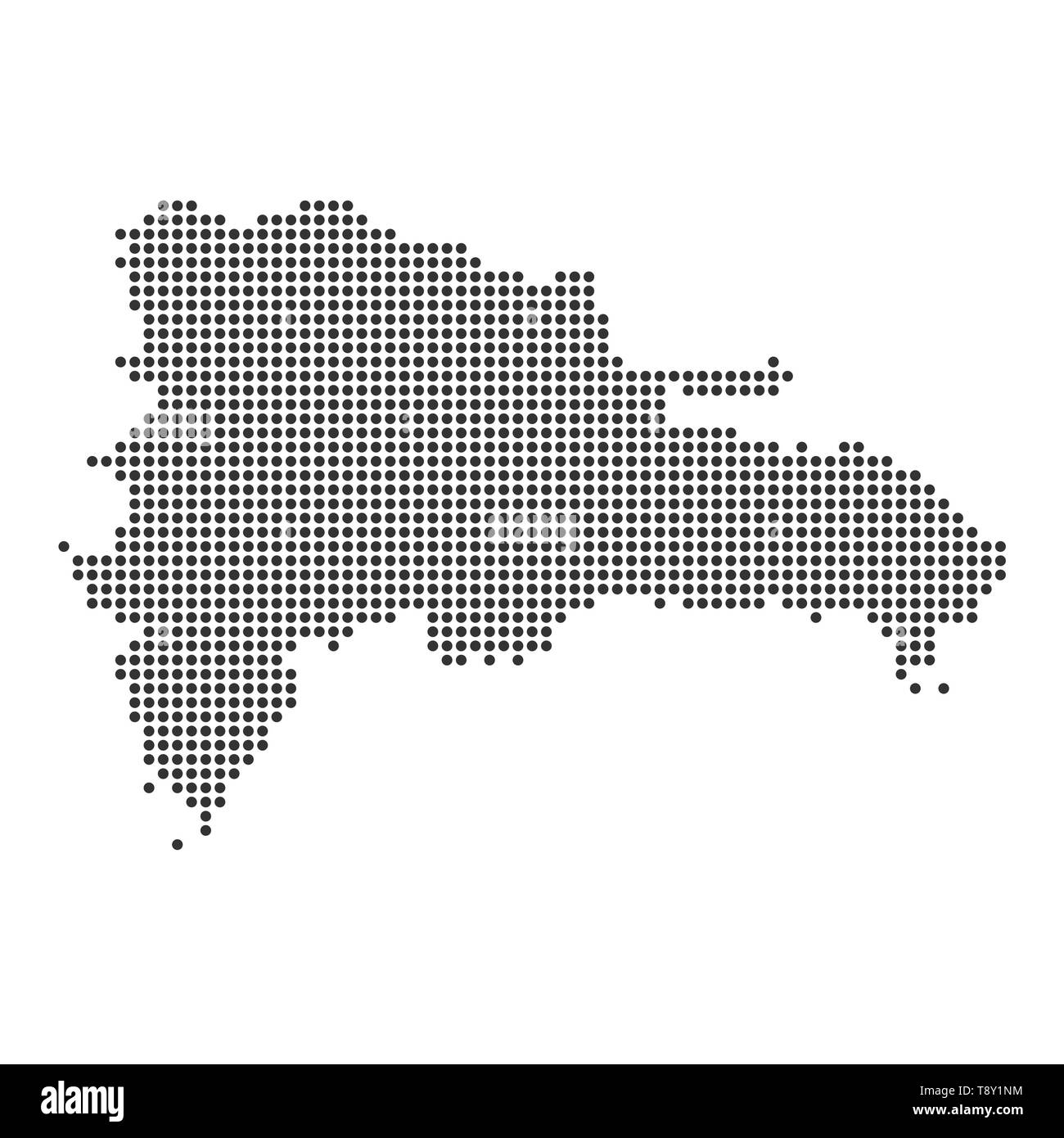 Plan avec dot - République Dominicaine . Modèle pour votre conception Illustration de Vecteur