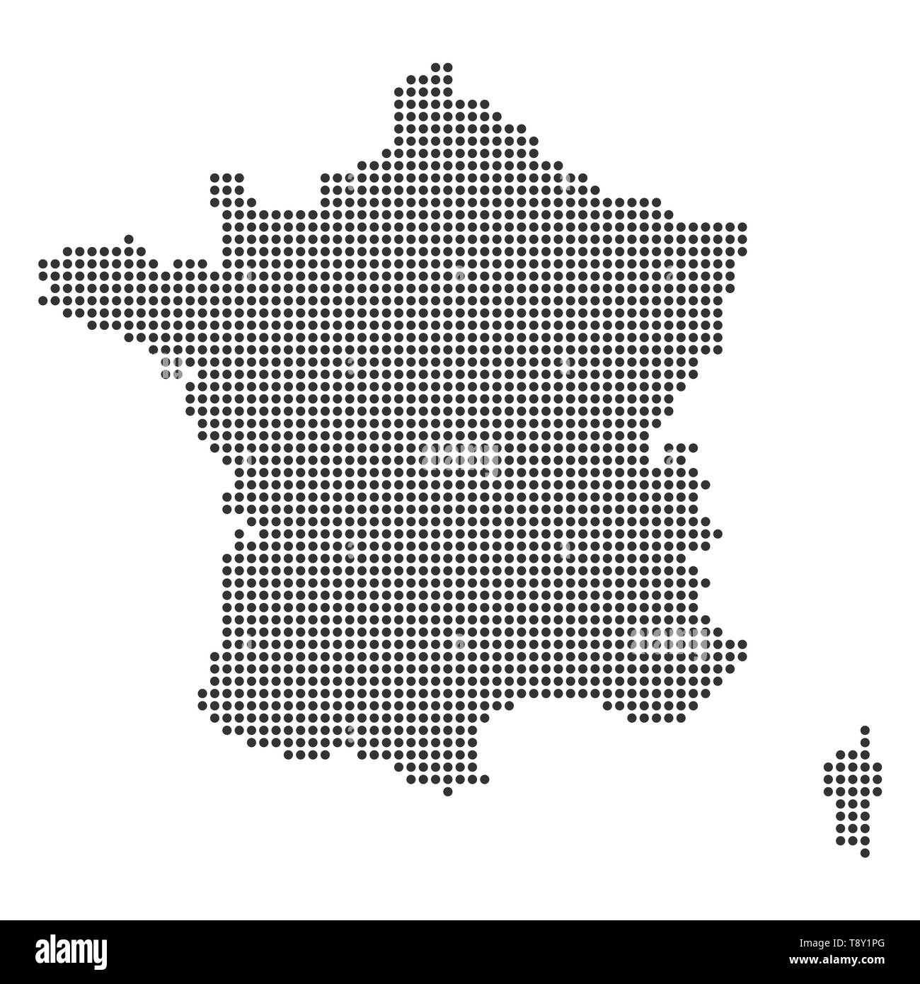Plan avec dot - France . Modèle pour votre conception Illustration de Vecteur