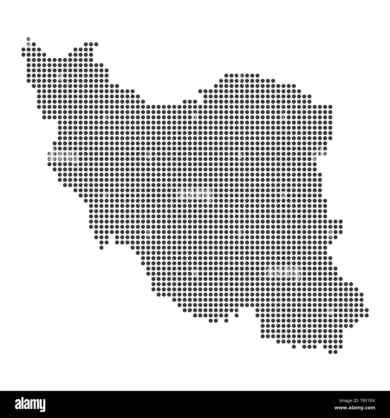 Plan avec dot - Iran . Modèle pour votre conception Illustration de Vecteur