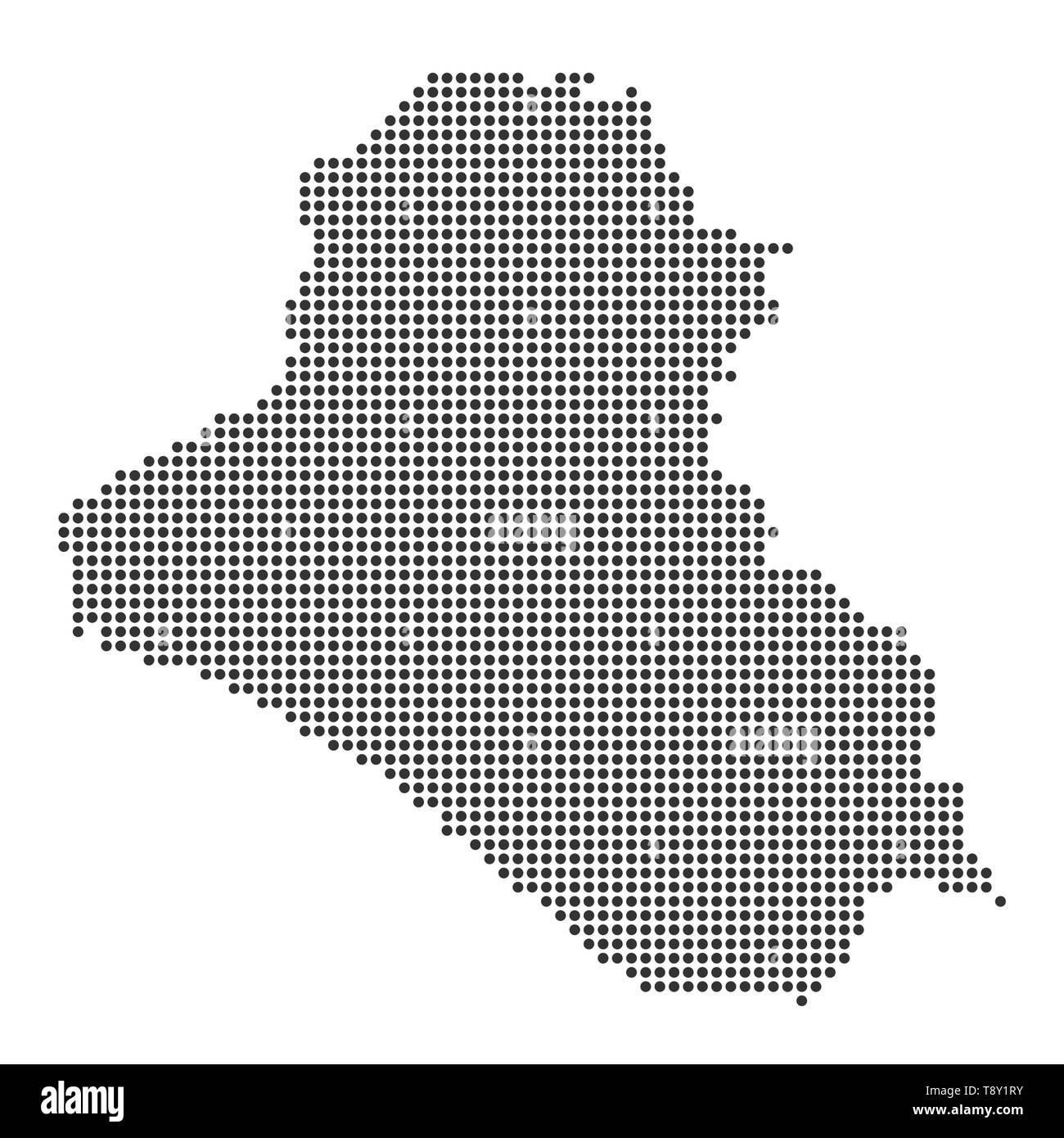 Plan avec dot - l'Iraq . Modèle pour votre conception Illustration de Vecteur