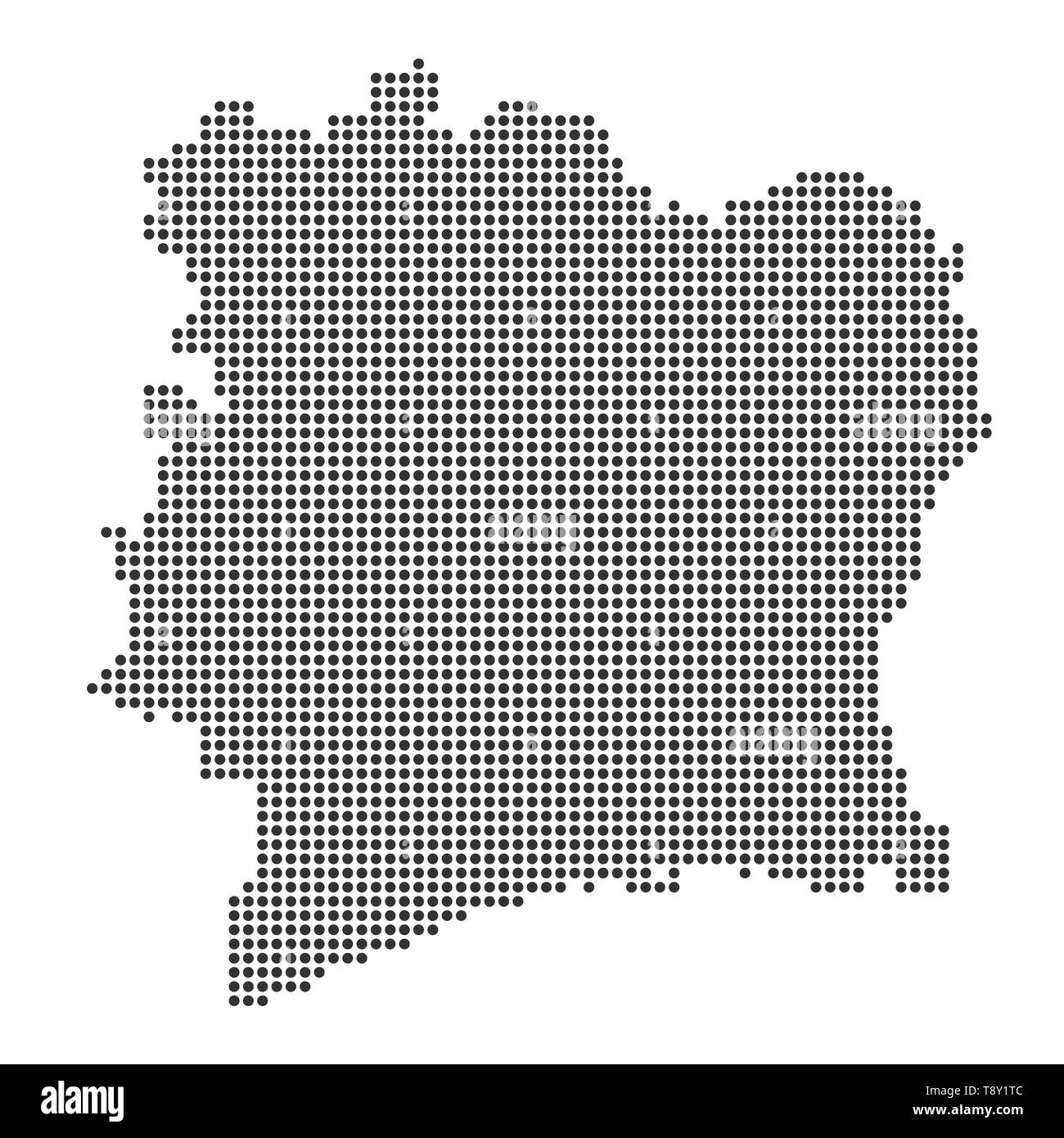 Plan avec dot - Côte d'Ivoire . Modèle pour votre conception Illustration de Vecteur