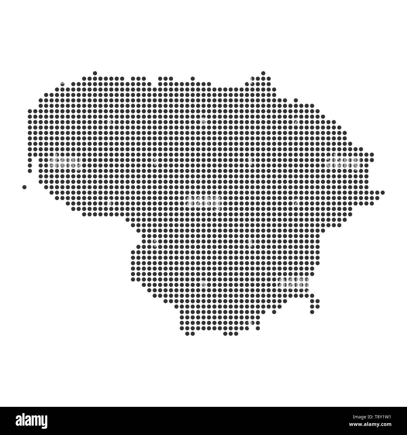 Plan avec dot - Lituanie . Modèle pour votre conception Illustration de Vecteur