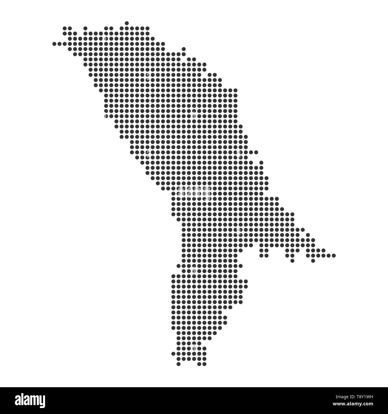 Plan avec dot - Moldova . Modèle pour votre conception Illustration de Vecteur