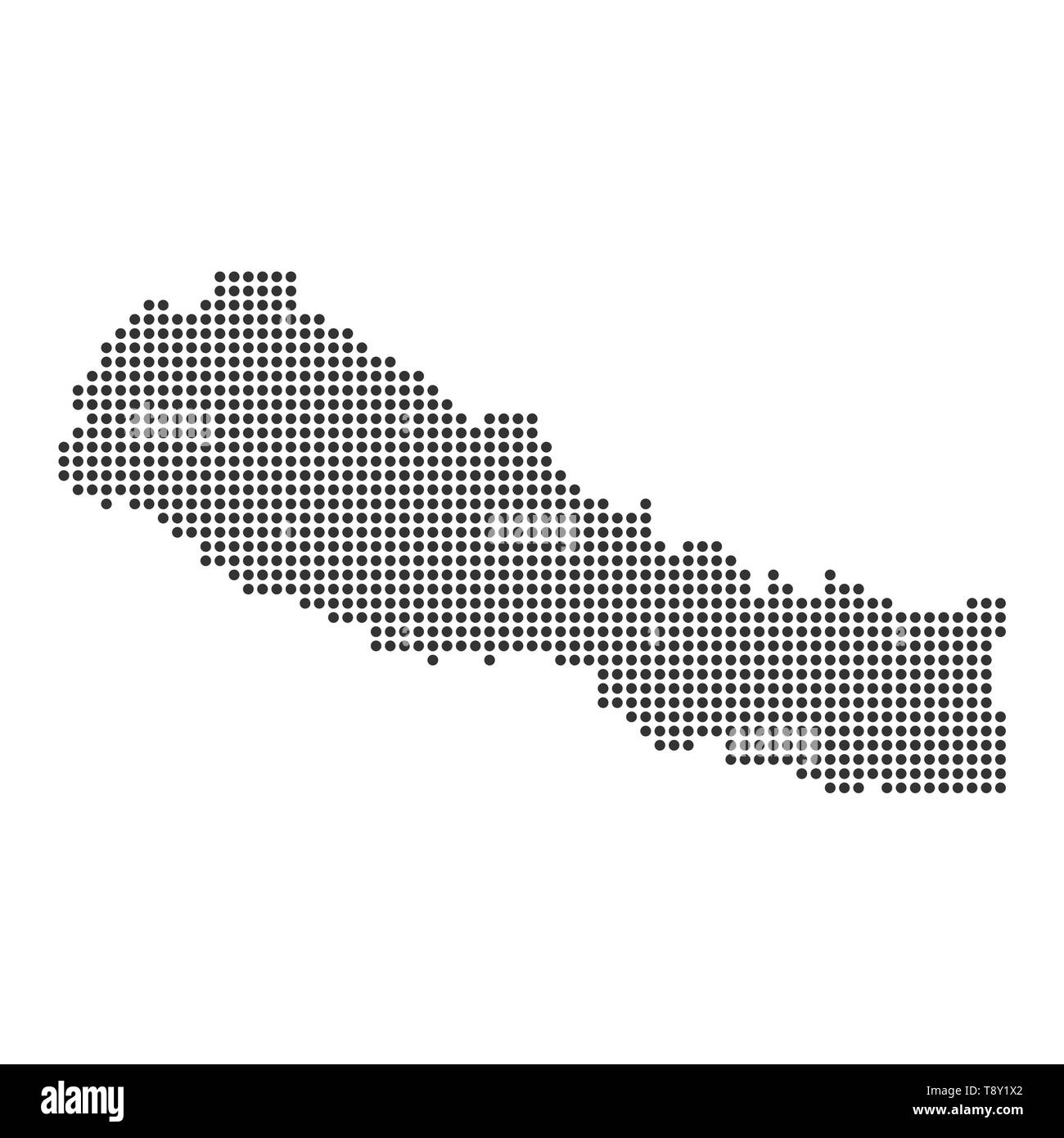 Plan avec dot - Népal . Modèle pour votre conception Illustration de Vecteur