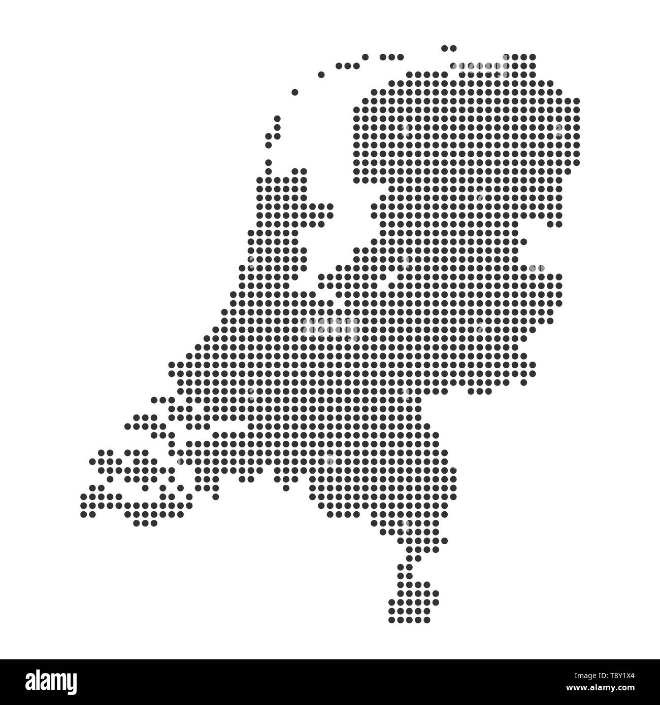 Plan avec dot - Pays-Bas . Modèle pour votre conception Illustration de Vecteur