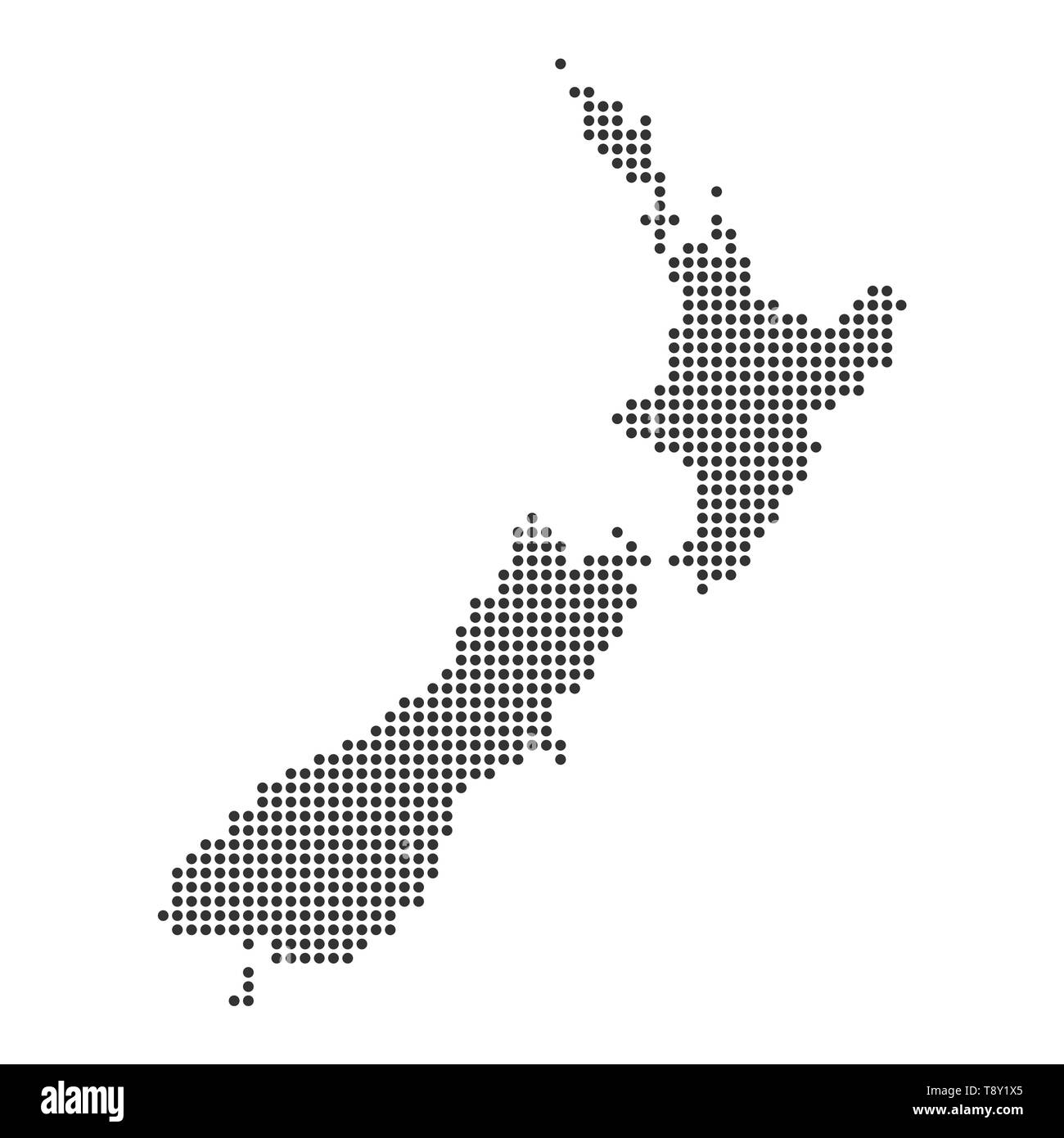 Plan avec dot - Nouvelle Zélande . Modèle pour votre conception Illustration de Vecteur