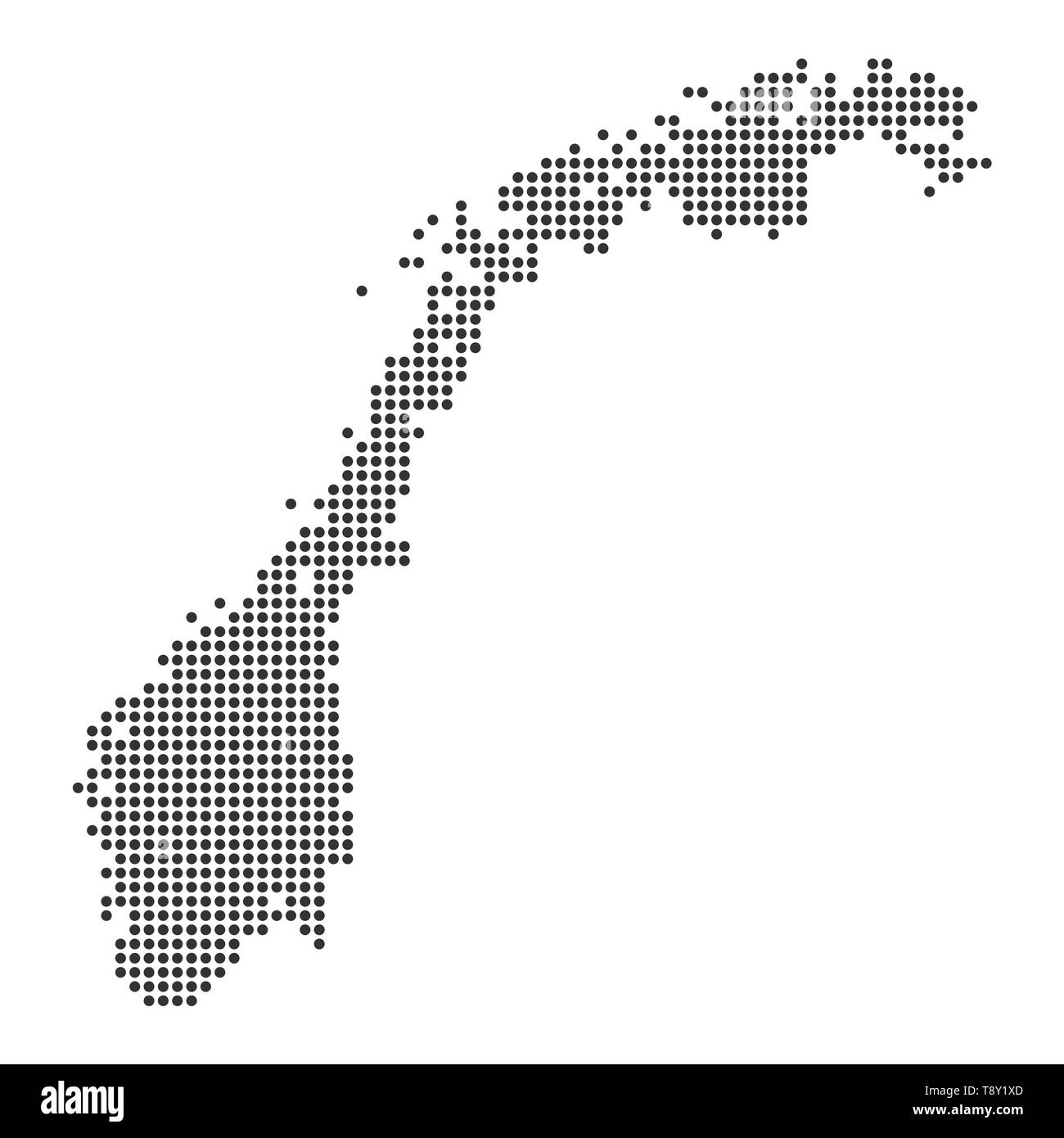 Plan avec dot - Norvège . Modèle pour votre conception Illustration de Vecteur