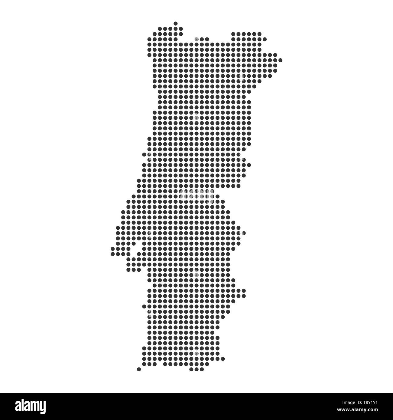 Plan avec dot - Portugal . Modèle pour votre conception Illustration de Vecteur