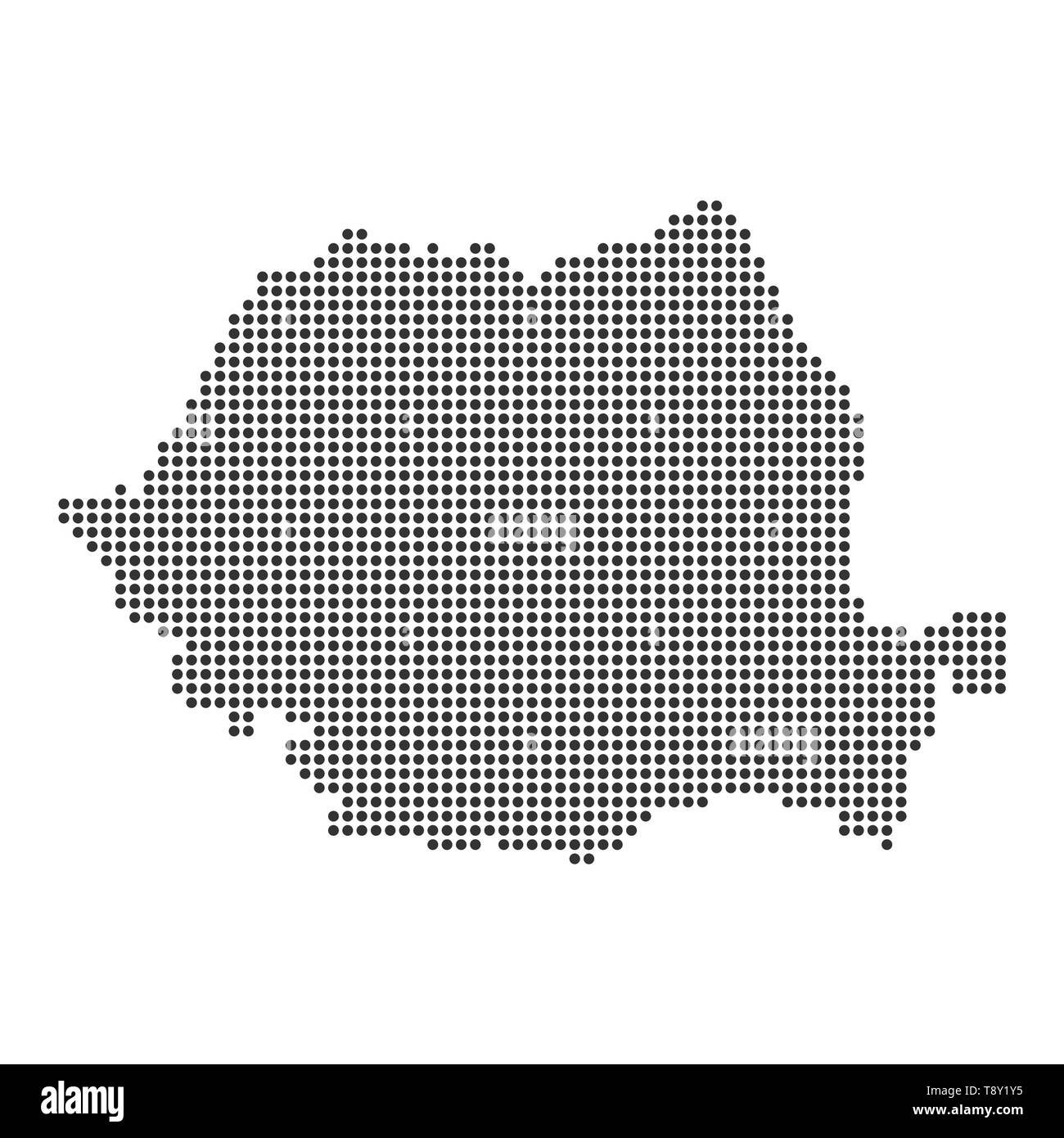 Plan avec dot - Roumanie . Modèle pour votre conception Illustration de Vecteur