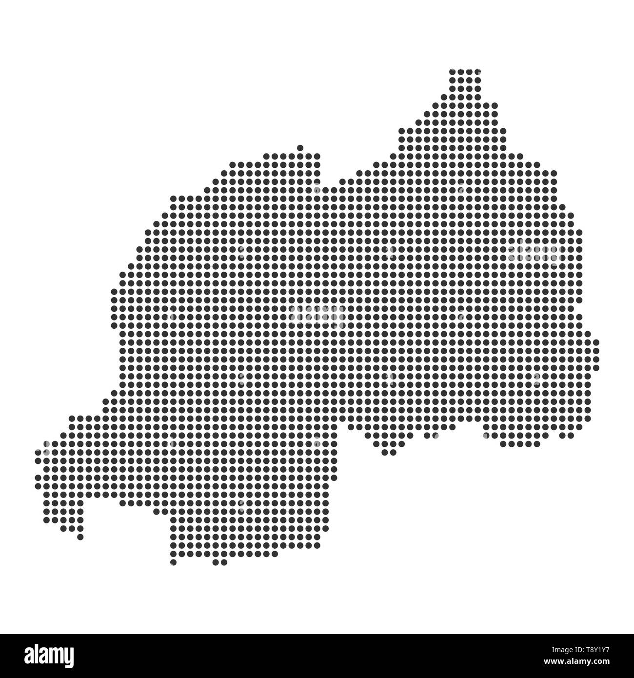 Plan avec dot - Rwanda . Modèle pour votre conception Illustration de Vecteur