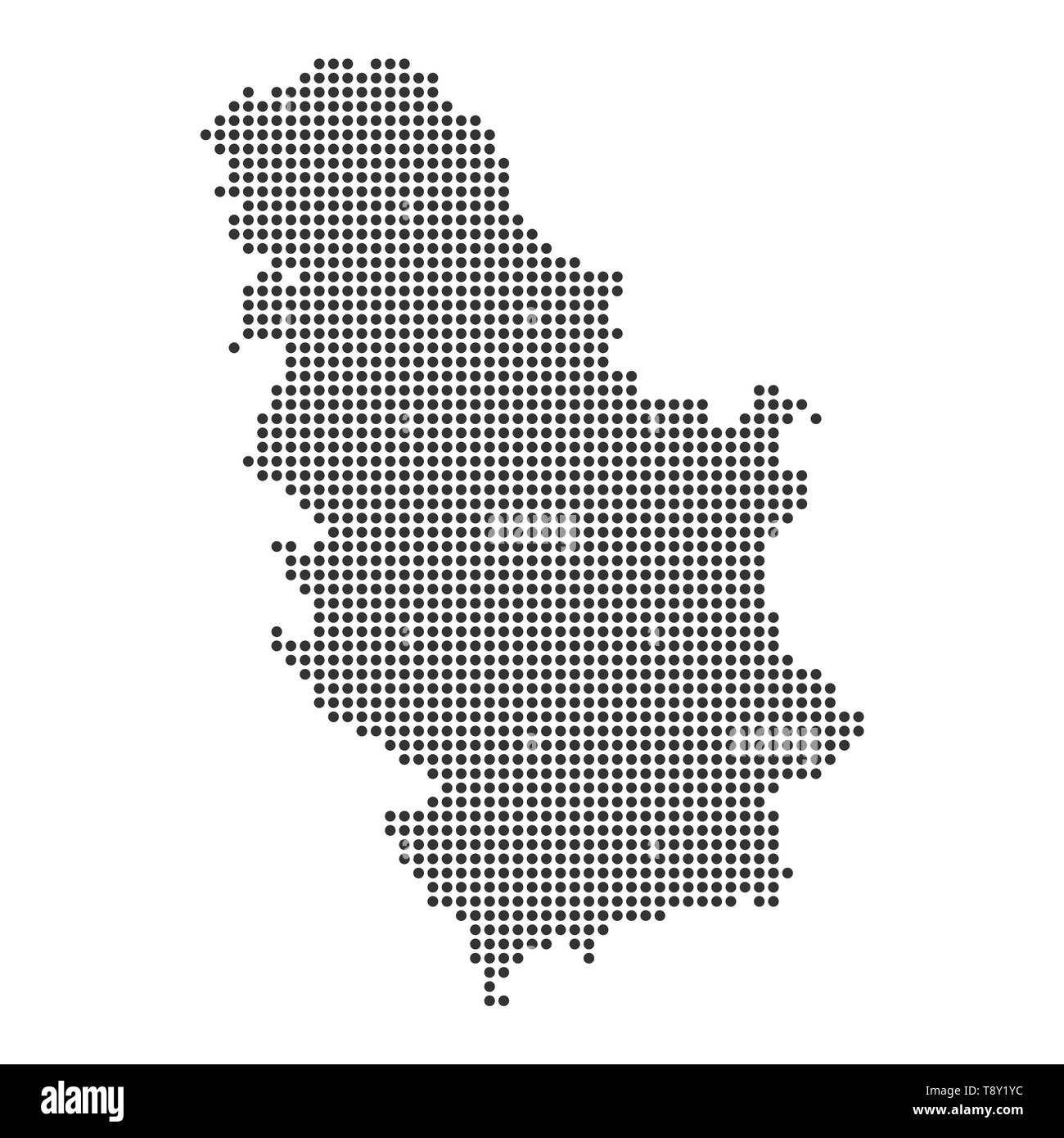 Plan avec dot - Serbie . Modèle pour votre conception Illustration de Vecteur