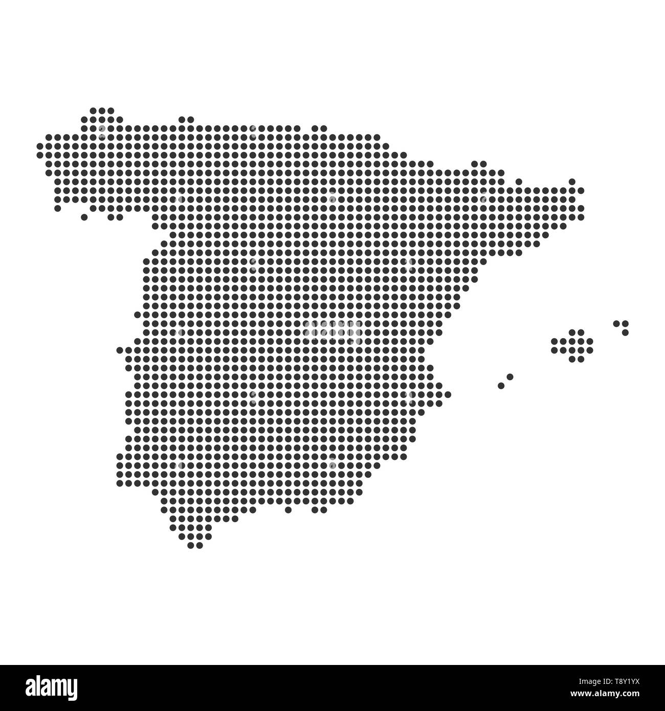 Plan avec dot - Espagne . Modèle pour votre conception Illustration de Vecteur