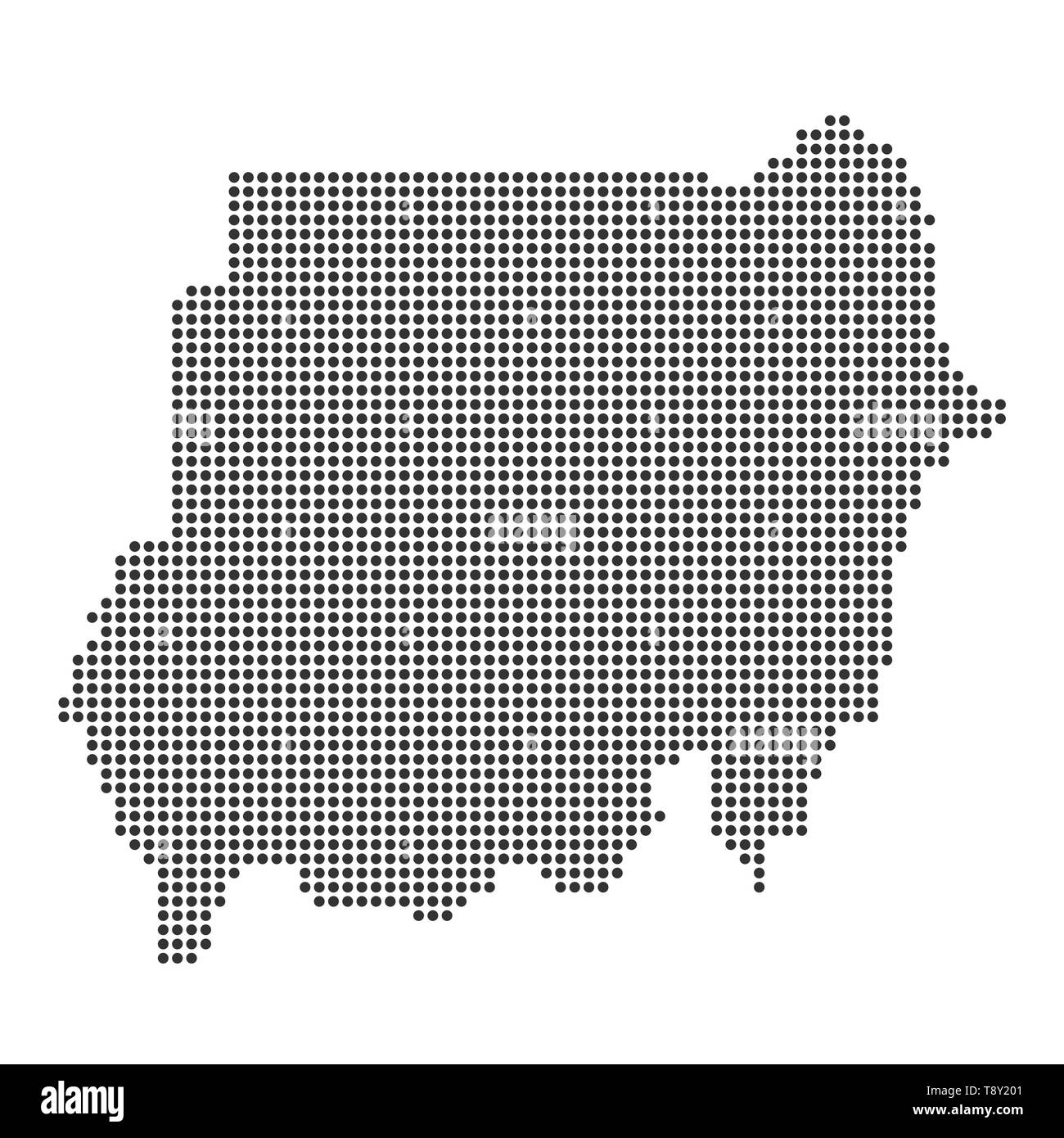 Plan avec dot - Soudan . Modèle pour votre conception Illustration de Vecteur