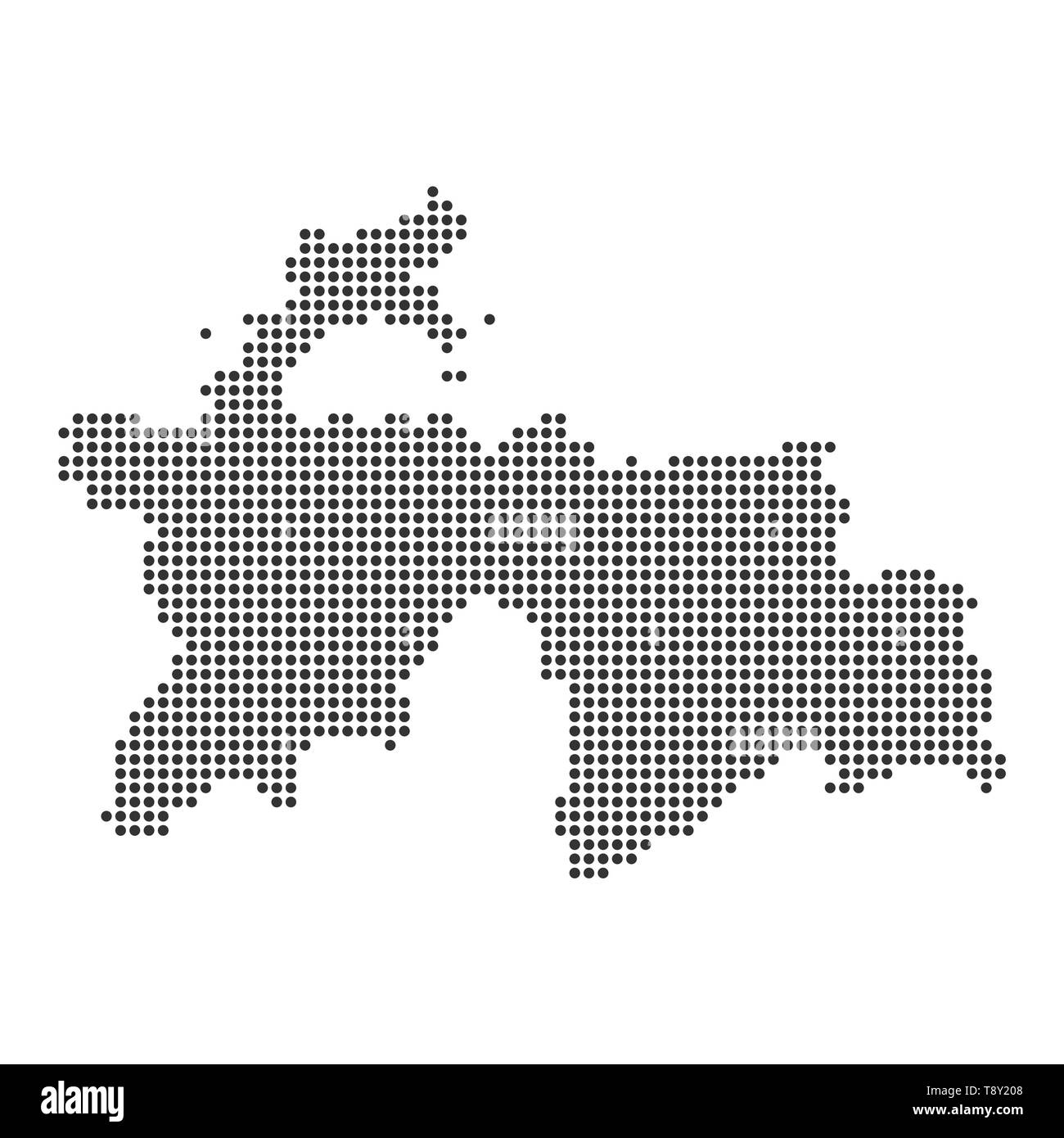 Plan avec dot - Tadjikistan . Modèle pour votre conception Illustration de Vecteur