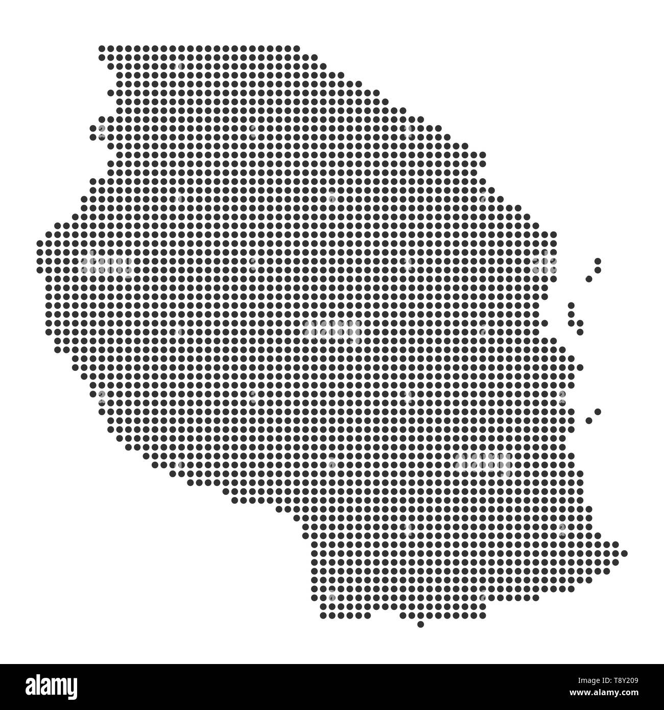 Plan avec dot - Tanzanie . Modèle pour votre conception Illustration de Vecteur