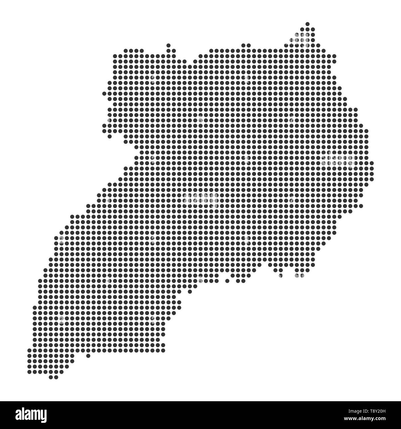 Plan avec dot - Ouganda . Modèle pour votre conception Illustration de Vecteur