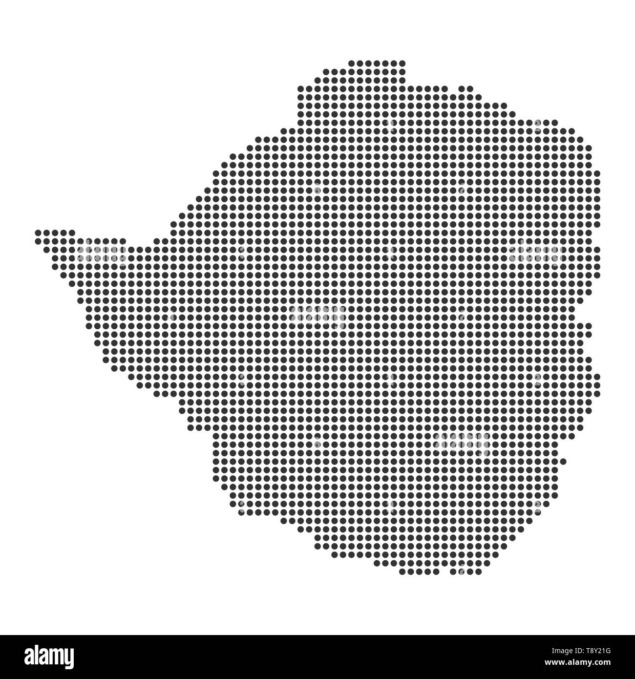 Plan avec dot - Zimbabwe . Modèle pour votre conception Illustration de Vecteur