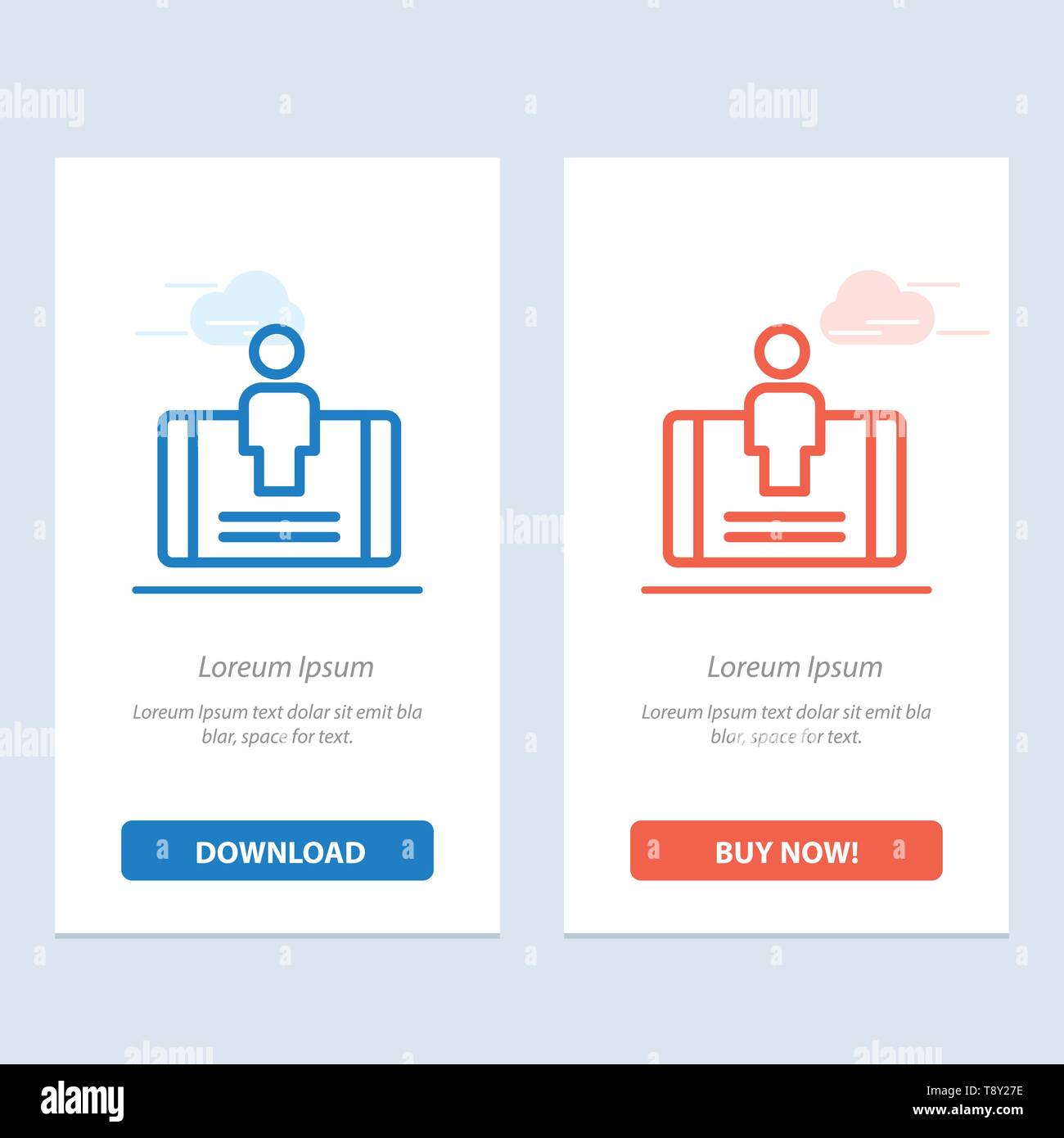 Client, Engagement, Mobile, bleu et rouge sociale Téléchargez et achetez Widget web Modèle de carte Illustration de Vecteur