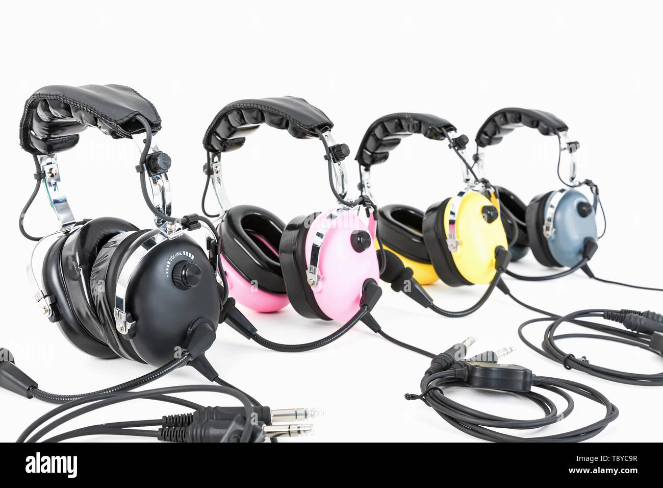 Casque de pilote. Casque pour pilotes. Casque pour les pilotes de l'aviation. Banque D'Images