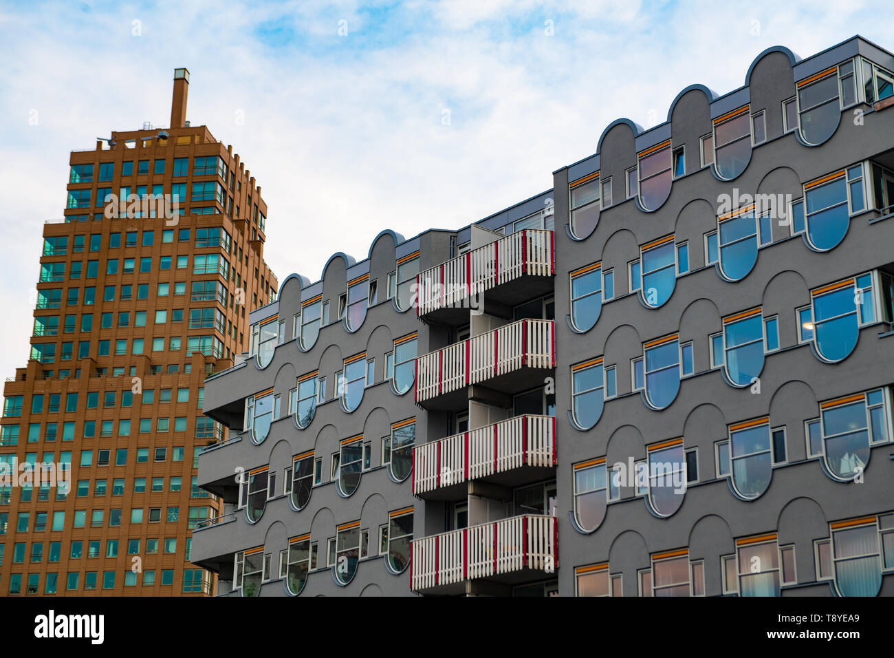 L'architecture moderne dans la ville néerlandaise de Rotterdam Pays-Bas Banque D'Images