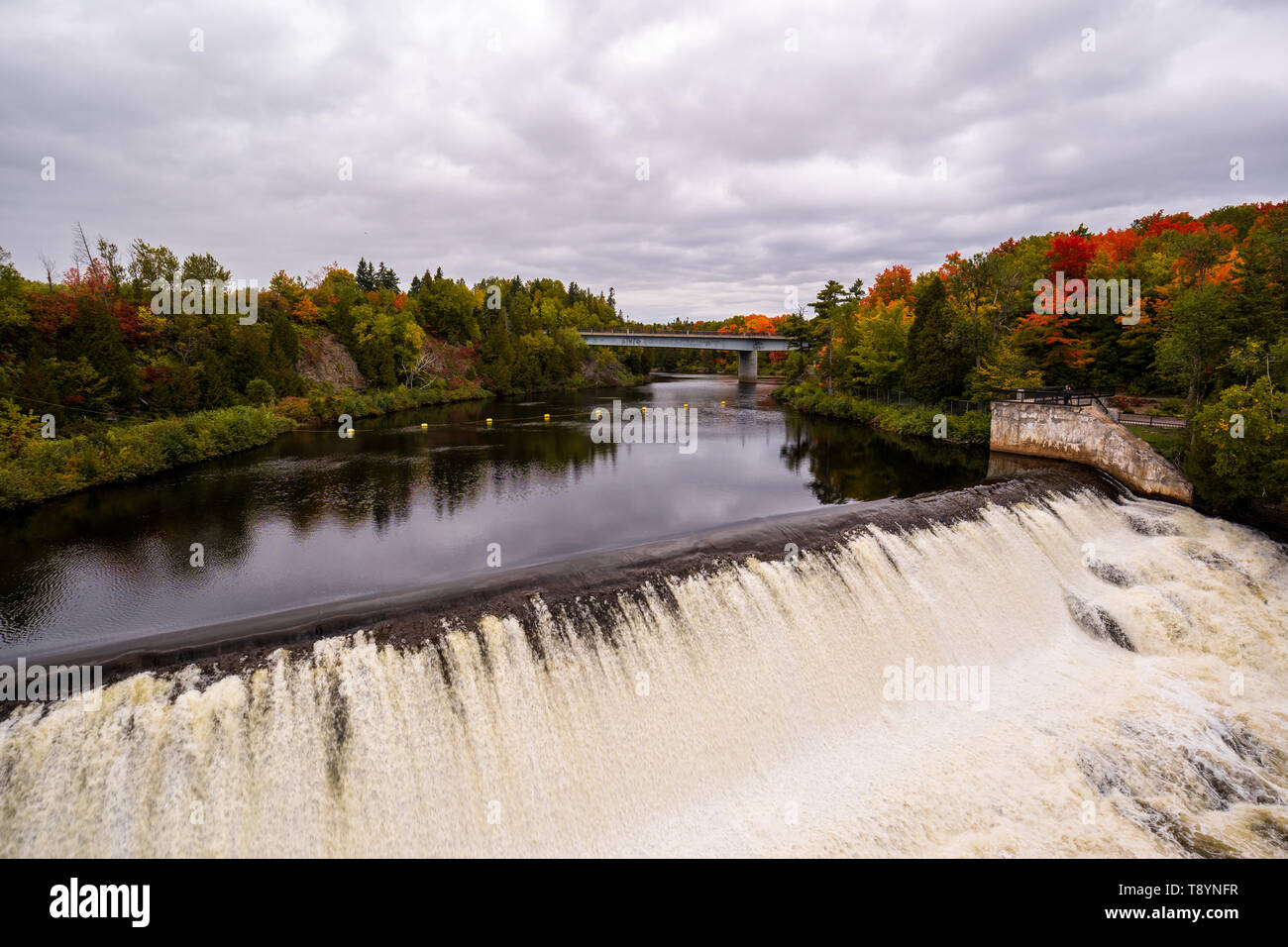 Vue sur la chute Montmorency, au Québec, au Canada. Personne ne Banque D'Images