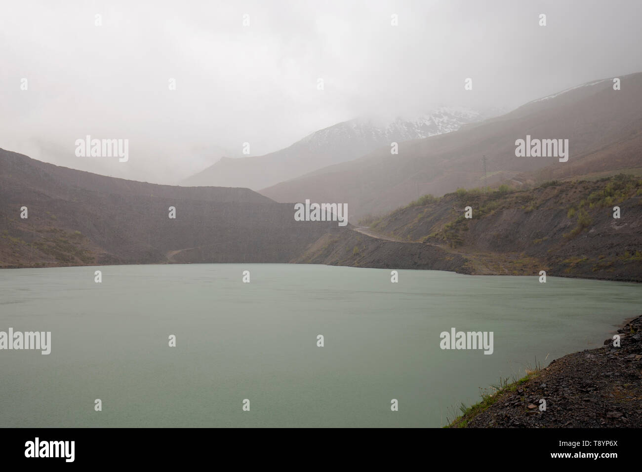 Lac artificiel, créé pour une mine de charbon Banque D'Images